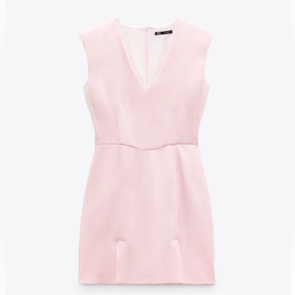 Zara Dresses & Skirts - Zara Pink Pastel Satin Sleeveless 90’s Mini Dress NWT